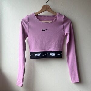 XS Pink Nike Crop Top with Long Sleeves